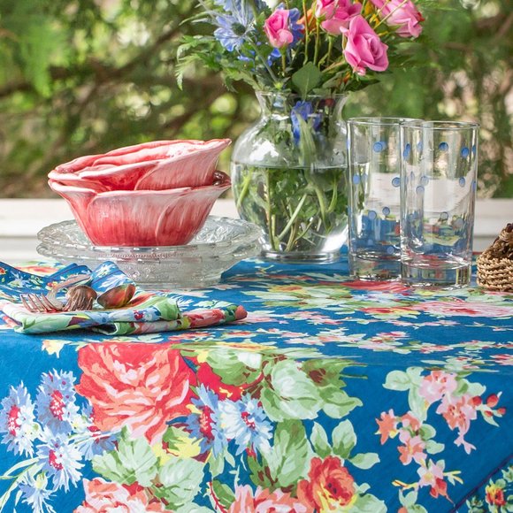 April Cornell Tablecloth Cottage Rose 54x54 NWT - Picture 2 of 4